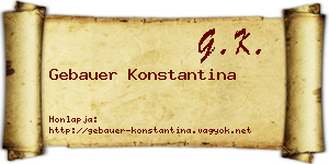 Gebauer Konstantina névjegykártya